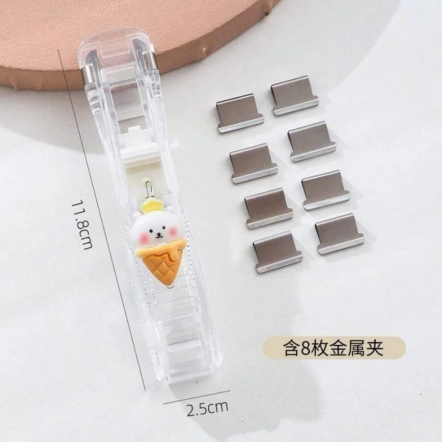 

Cartoon Cute Clip Pusher Supplementary Clip File Organizer Clip Push Clip Student Test Paper Binding Clip Snack Sealing Clip