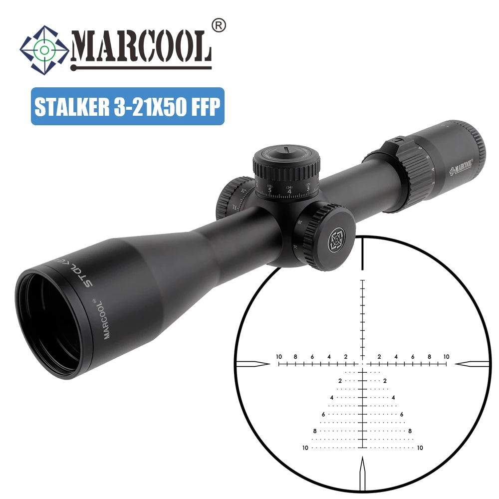 

Marcool Stalker ED 3-21x50 SF FFP Riflescope Long Range 34mm Tube Rifle Scope for Hunting Zero-Stop Optics Tactical Sight