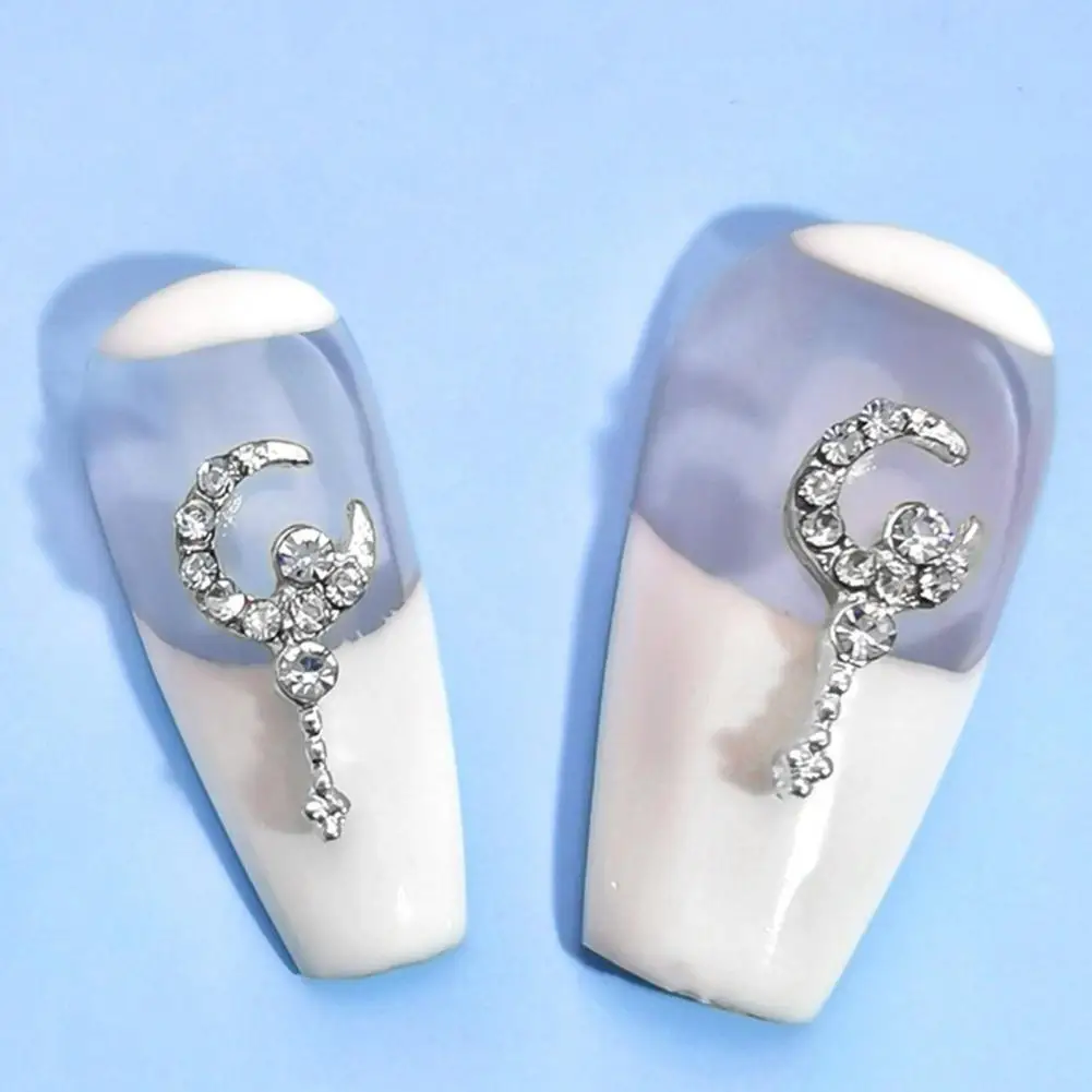 เล็บตกแต่ง Rust-Proof Nail Charms โลหะผสมตกแต่ง Great 3D ดวงจันทร์ Wishing Wand ตกแต่งเล็บ