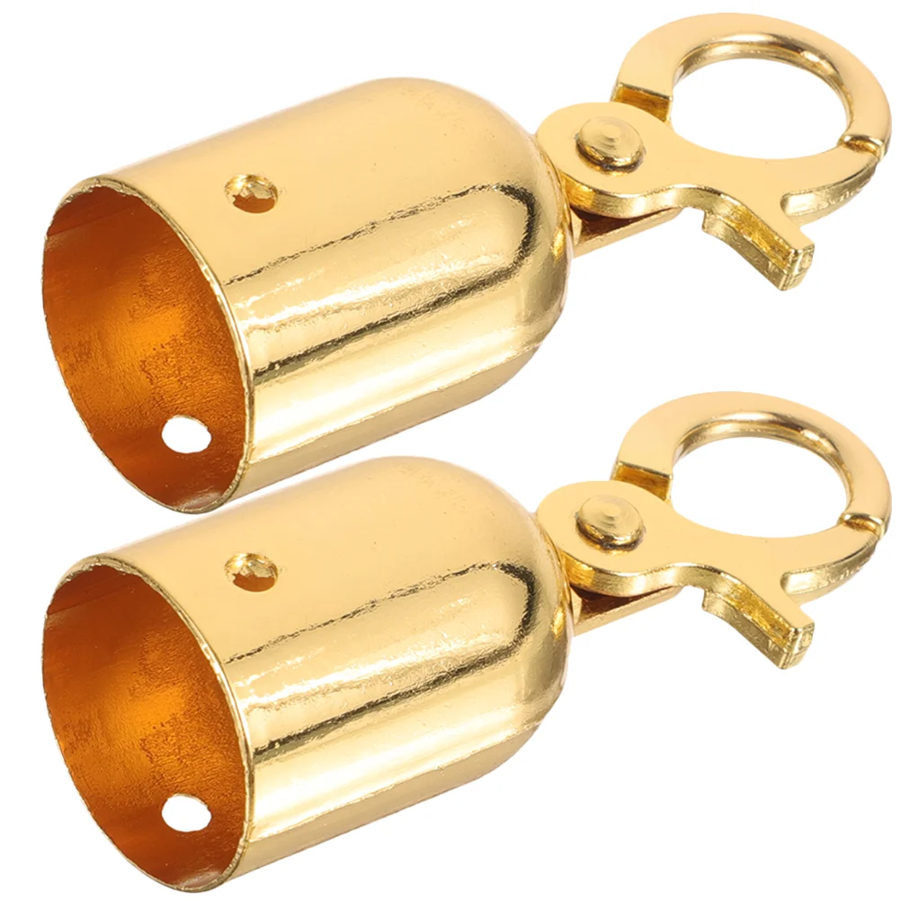 

2 Pcs Rope End Stop Cord Stoppers Snap Pillar Rust Resistant Fittings Cap with Hook Stainless Steel Decking