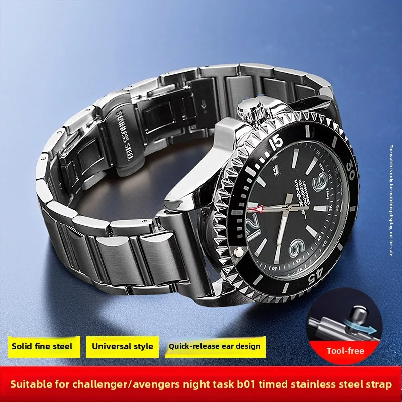 For Breitling Avengers Night Mission B01 timing series stainless steel watch strip for men 22mm Bracelet wristband Accessories