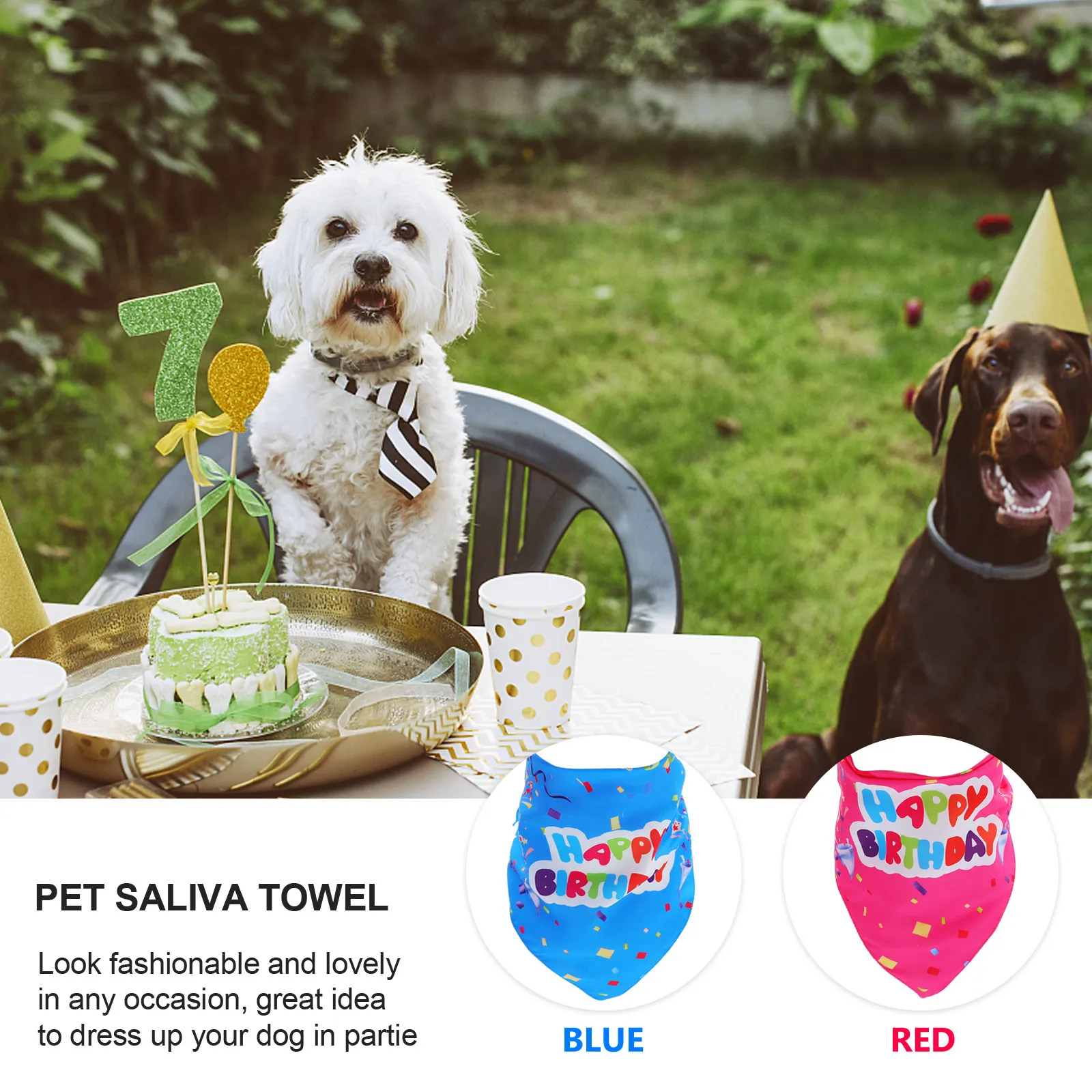 2 buah bandana anjing untuk ul - Printed Bibs Pack ulasan dan harga