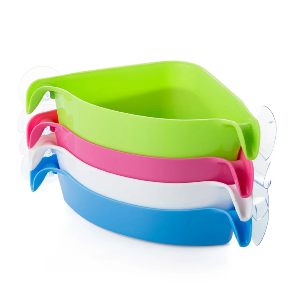 

Suction Cup Corner Shelf Triangle Storage Rack Strong Load Capacity No Drilling Green For Bathroom Kitchen Organizing Space