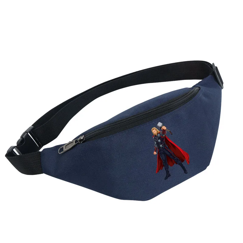 cartoon Spider-man Captain America Avengers Male Female Waist Bags Casual Phone Belt Bag PouchTravel Bag Shoulder Bags Handbag