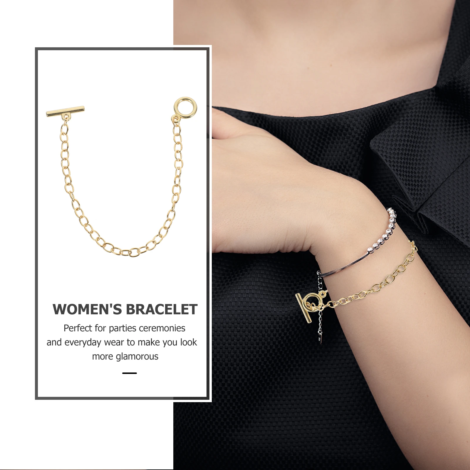 

30pcs Women Bracelets Diy Bracelet Chains Fashion Alloy Charm Wrist Jewelry Rustproof Durable Party Beach Wear Anklet Chain