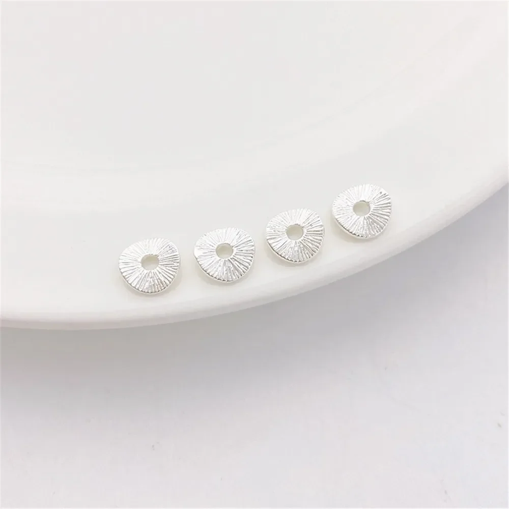 

Thick Silver Plated Brushed Lotus Leaf Septum Loose Beads Handmade DIY Beaded Bracelets Necklaces Jewelry Material Accessories