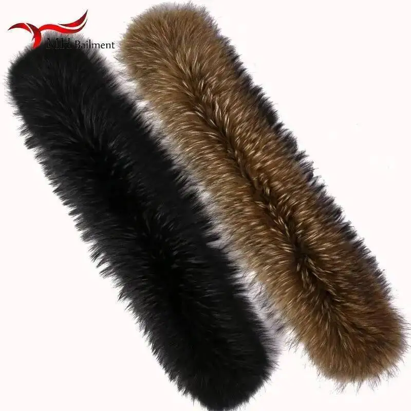 Super Large Fur Collar Winter New Real Raccoon Fur Collar Furry Warm Comfortable Coat Scarf Ladies Shawl Large Size Scarf Female