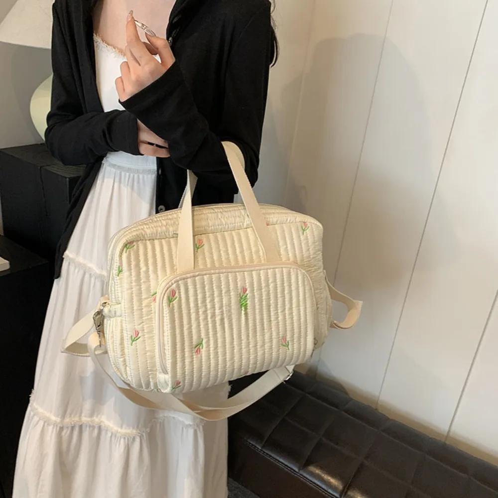 

Portable Korean Style Mummy Bag Bear Multi-pocket Single Shoulder Bag Lightweight Flower Baby Diaper Organizer Outdoor