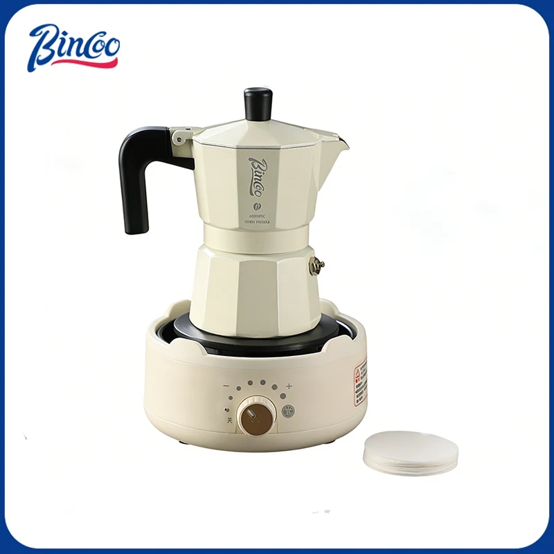 

Bincoo double valve mocha pot for 2 coffee powder dispenser electric stove filter paper kitchen barista accessories