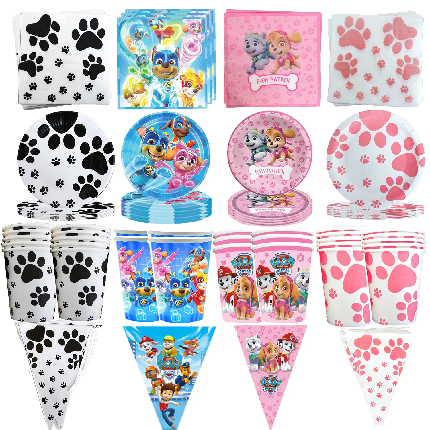 

Paw Patrol Disposable Tableware Skye Balloons Cup Plate Napkin Dog Gift Bag Baby Shower Kid Girs Boy Party Supplies Toys Gifts