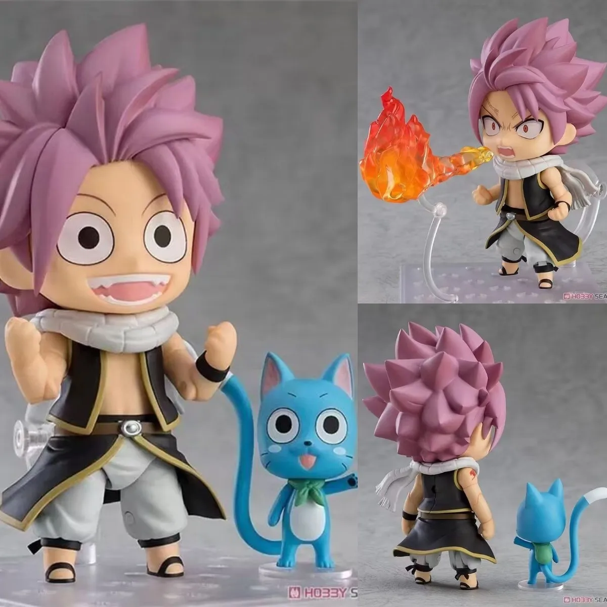 

10cm GSC Fairy Tail 1741# Natsu Q Version Clay Figure Changeable Face Movable Doll Boxed CollectibleModel Doll Toy Kids Gifts