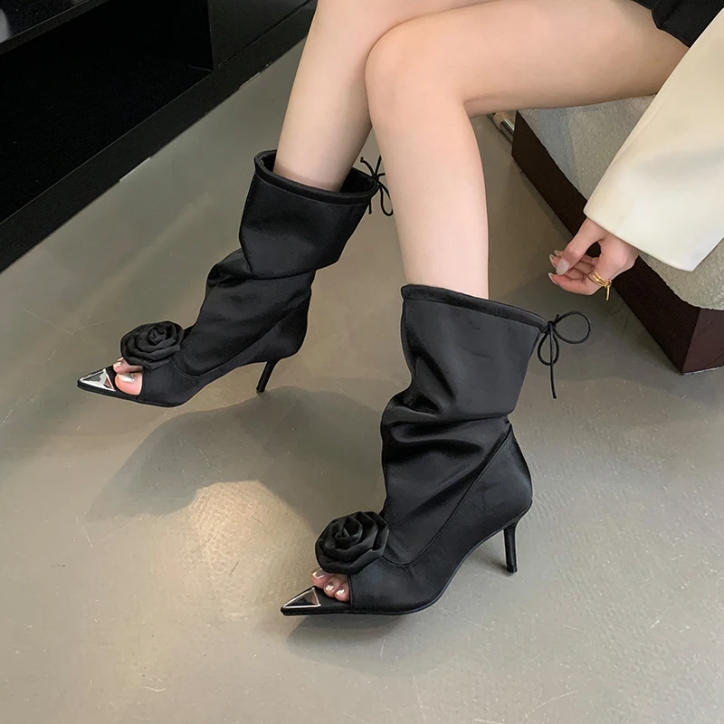 Winter Shoes For Women Thigh High Boots Fashion Side Zippers Long Knight Booties Ladies Thick Heel Woman Boots Genuine Leather