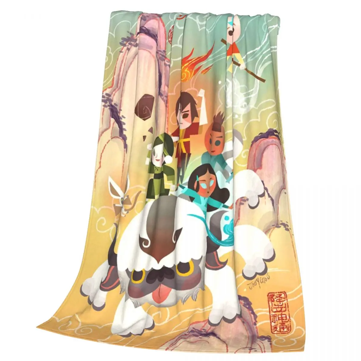 Classic Anime Avatar The Last Airbender Blanket Sofa Bedroom Bed Home Office Nap Blanket Car Travel Picnic Blankets Gift image 3