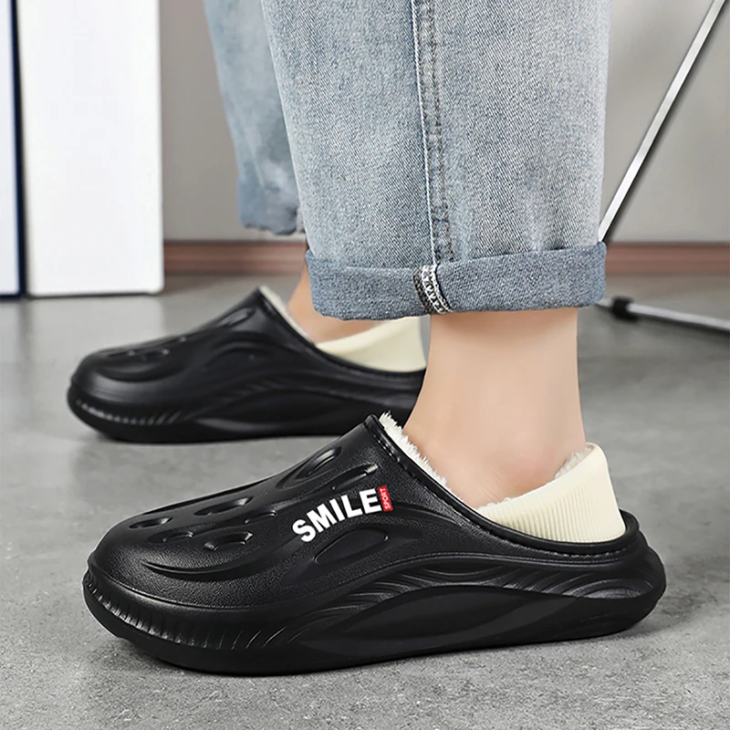 YRZL 2025 Zapatillas para Hombre Cálido Invierno Térmico Antideslizante Zapatos de Casa Interior Exterior Ligero Cómodo Slip On Zapatillas para Hombre