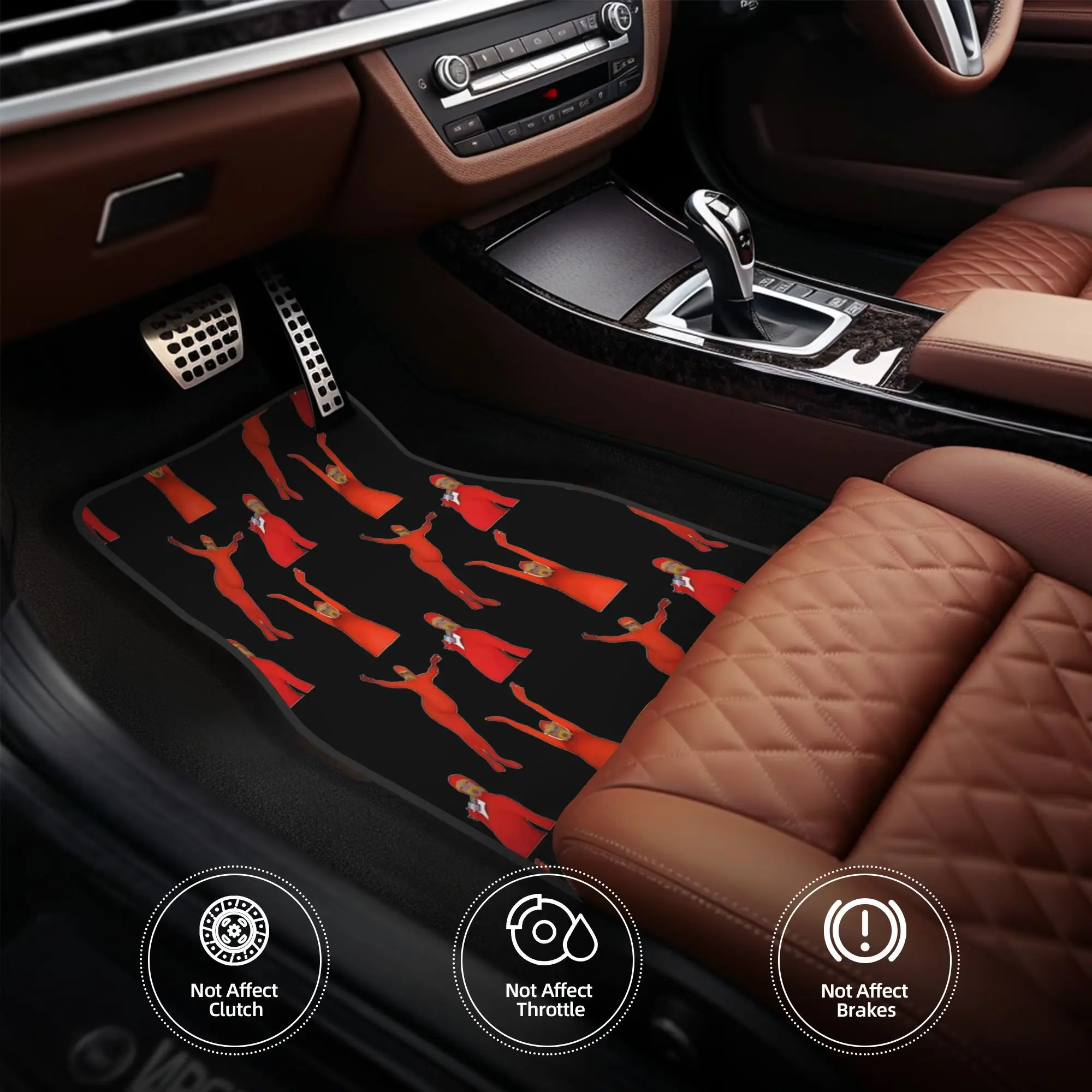 4pcs Ashby The Lorax Viral Tiktok Meme I'm Bashful MEME Pillow Car Floor Mats, Durable, Fit For Cars, Ideal Gift, Vehicle Interi
