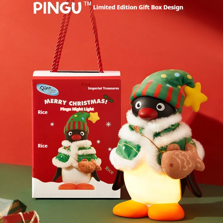 

2025 New Pingu Penguin Paipai Lamp Luminous Toys Genuine Pingu Figurines Atmosphere Lamp Decor Ornaments Girls Birthday Gifts