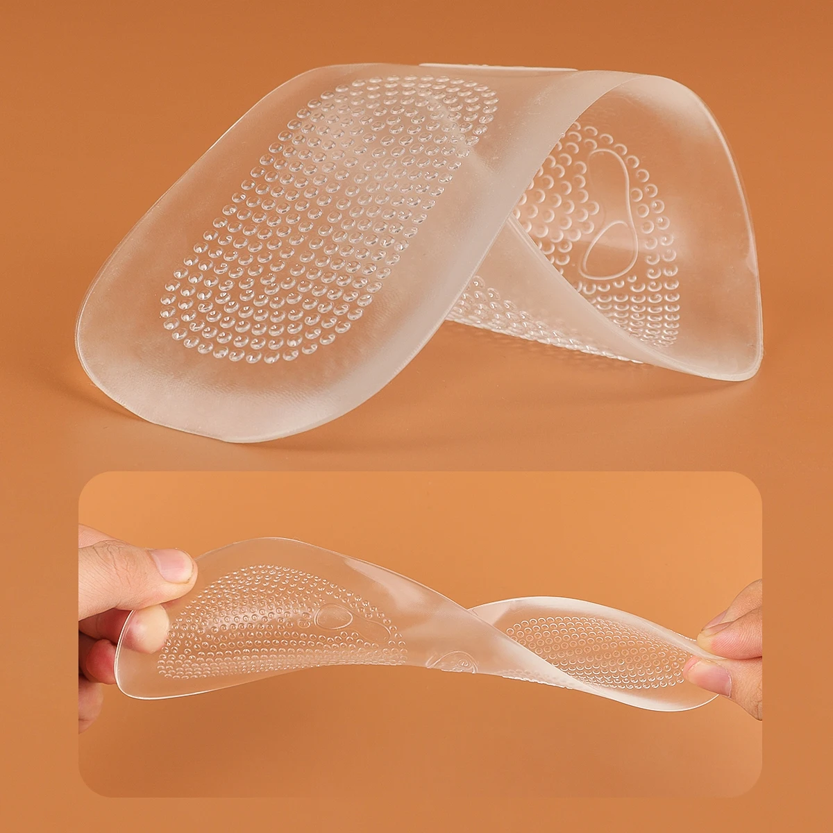 1 paar Transparente Schmerzen Relief Massage Kissen Schuh Anti Slip Fuß Füße Pad Fußpflege High Heel Silikon Gel Kissen einlegesohle – Detail 2