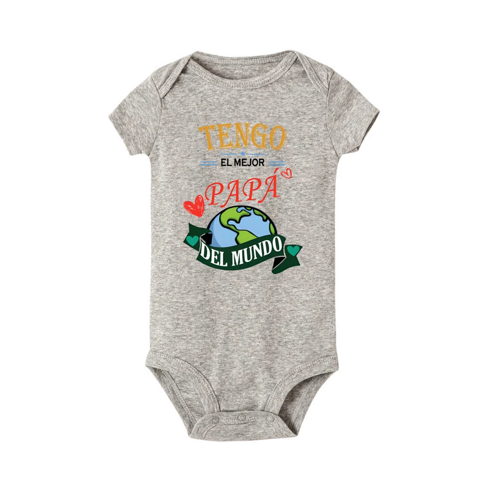 I Have The Best Papa in The World Printed Baby Bodysuit Infant Short Sleeve Jumpsuit Newborn Summer Romper Cute Toddler Outfit