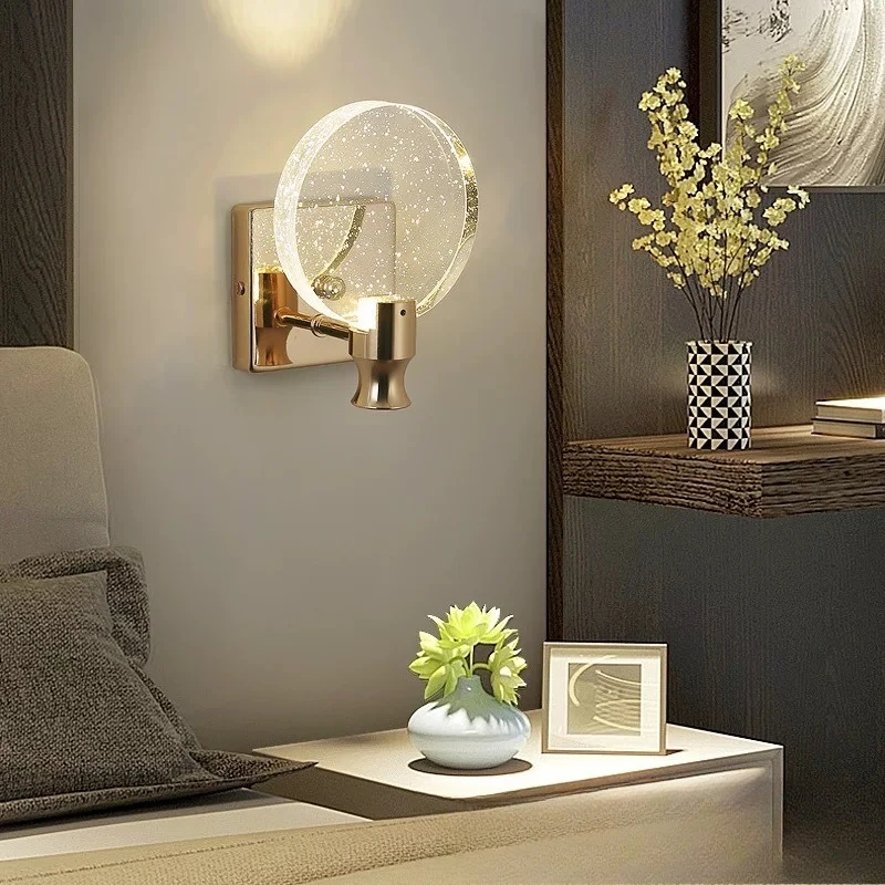 Wall lamp light luxury bedroom bedside lamp crystal living room  wall aisle wall lamp dressing table mirror headlamp
