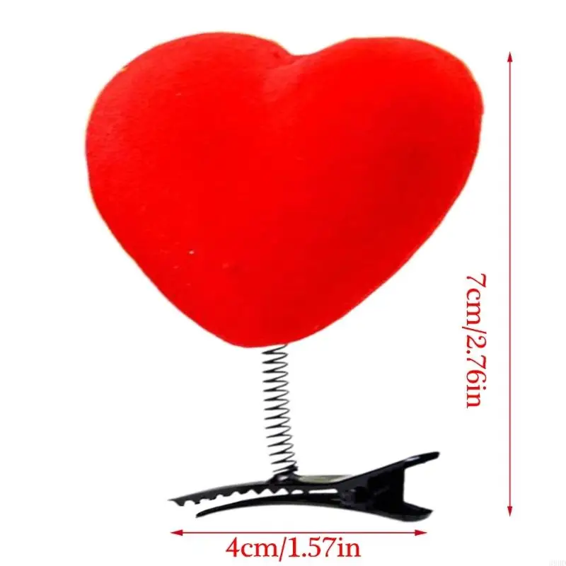 652F 3D Love Heart Hair Clip Plush Duckbill Clip Side Hairpin Valentines Day Festival Theme Hair Pin All Age Hair Decoration - Image 6