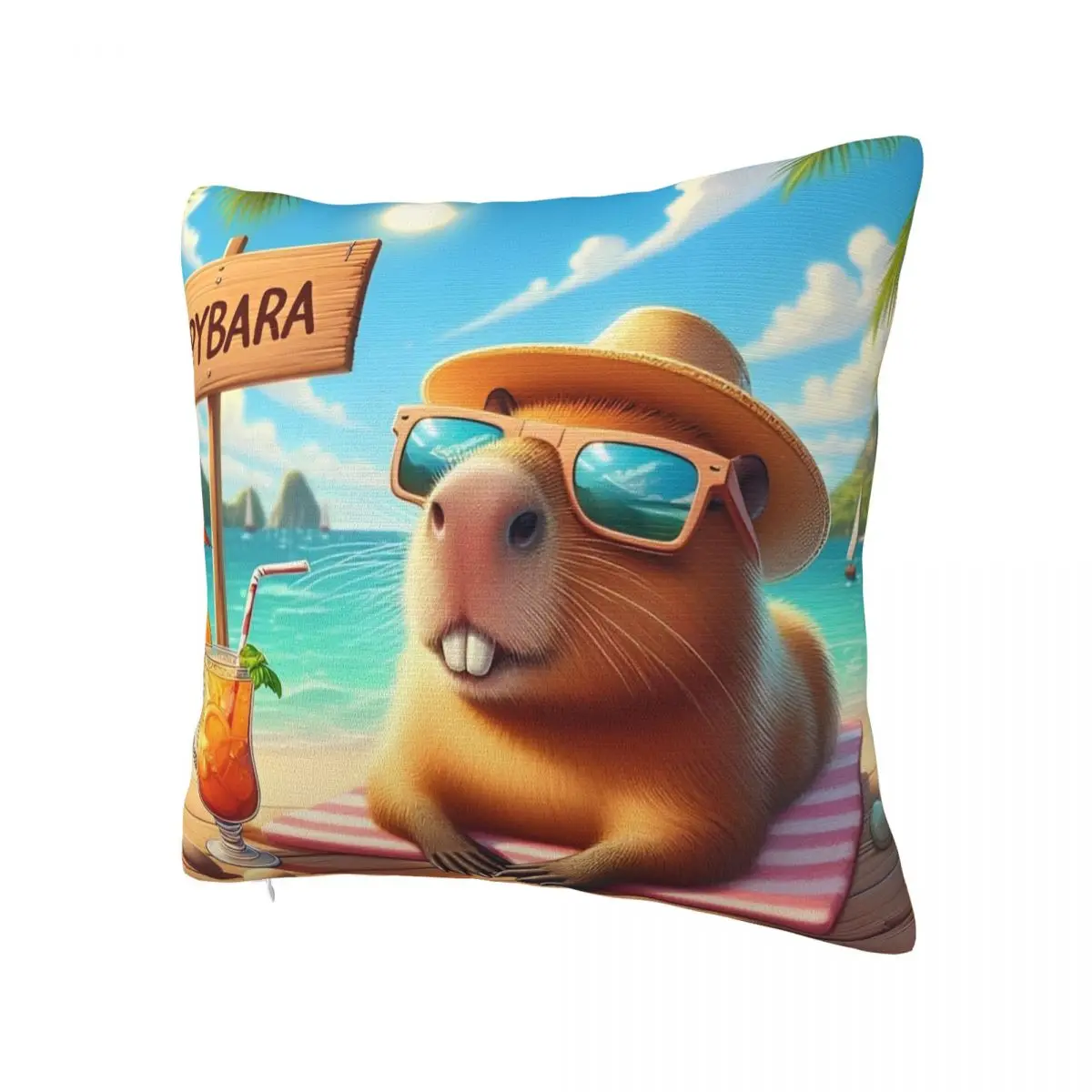 Cute Capybara Capibara Animal Pillowcase Soft Polyester Cushion Cover Gift Throw Pillow Case Cover Home Drop Shipping 40X40cm