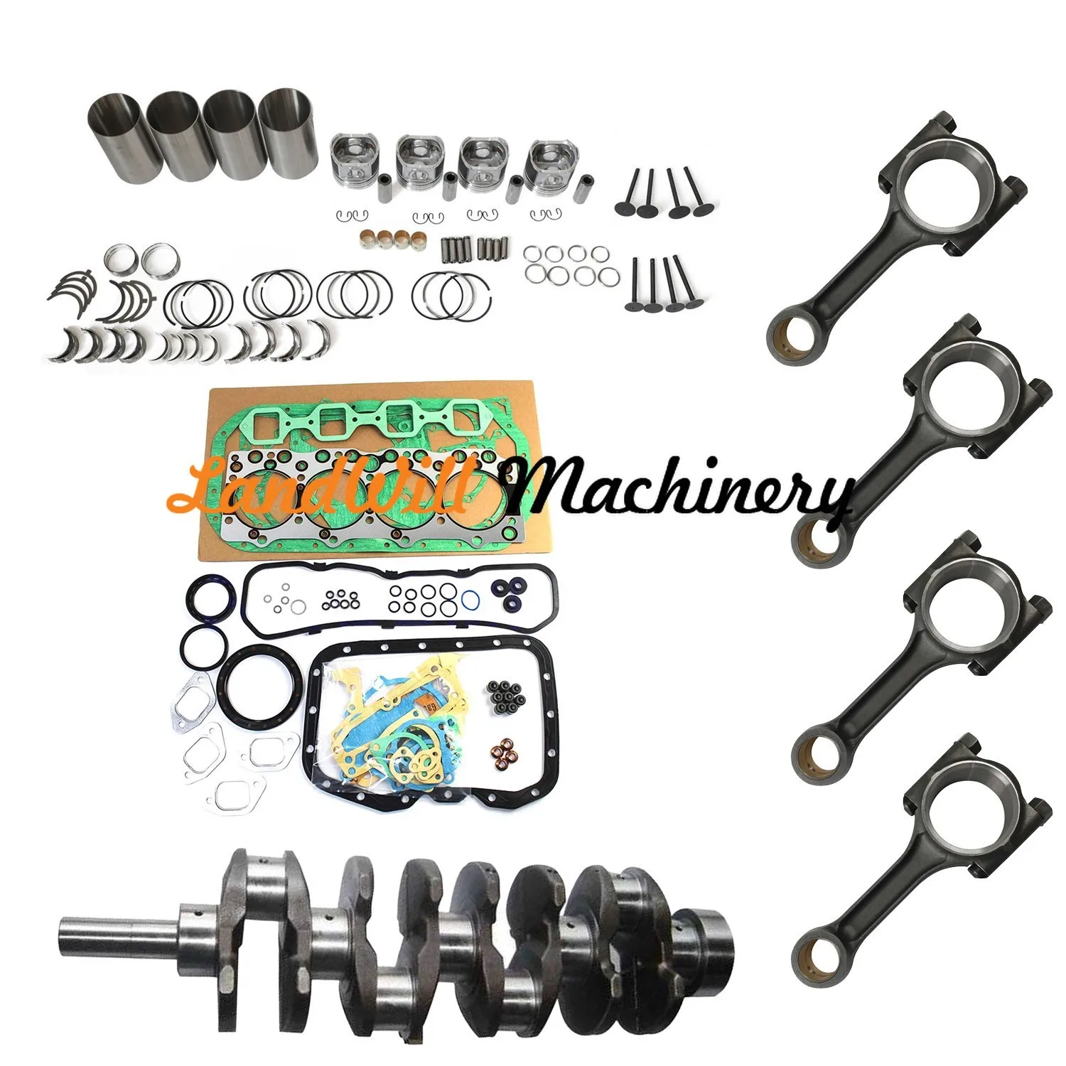 Overhaul Rebuild Kit + Connecting Rod + Crankshaft Fits For Isuzu 4BG1T Engine