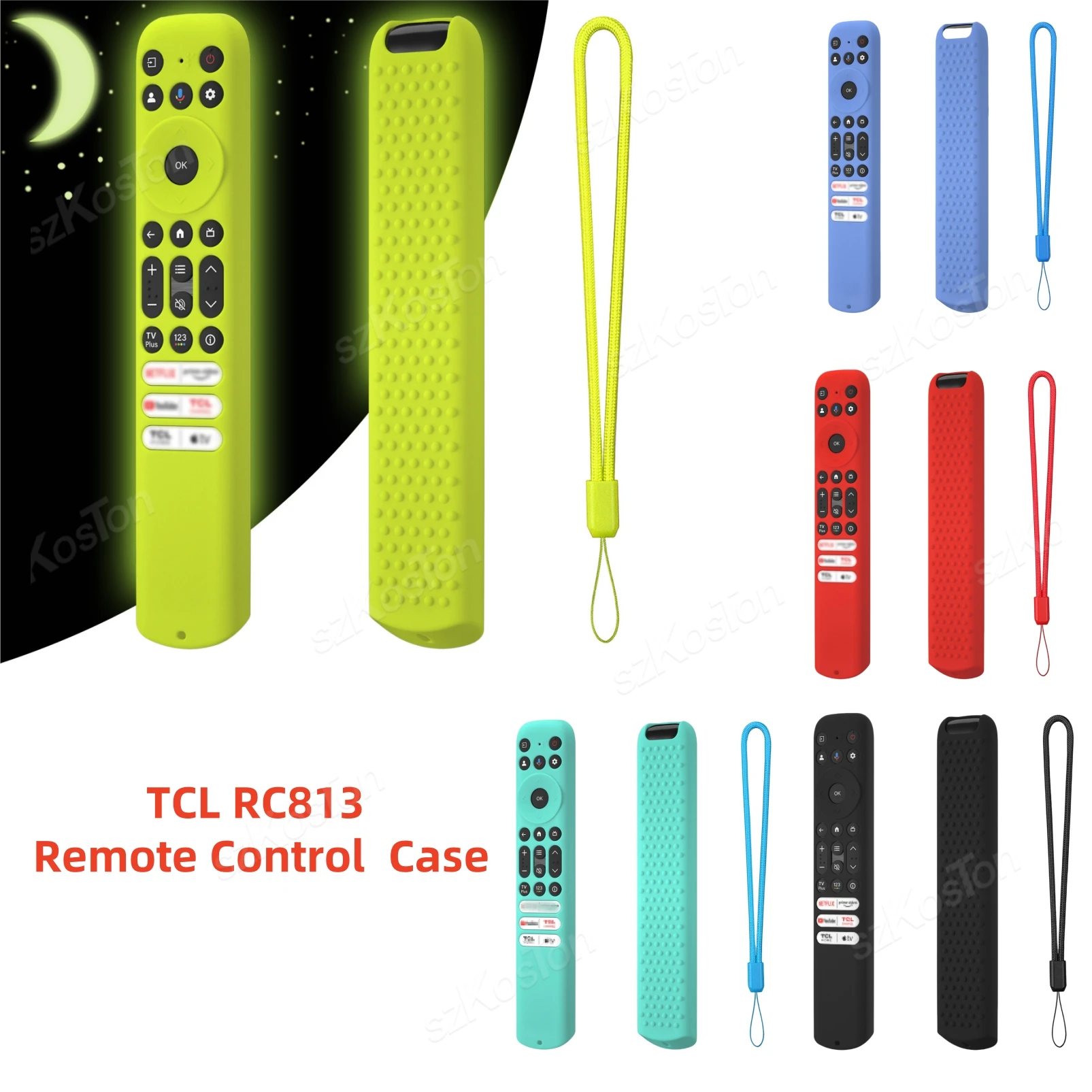 Silicone Protective Case for TCL Smart TV RC813 Remote Control RC923 FMB3/RC902V FMR1 FMR4 FMR5 TVs Remote Protection Cover