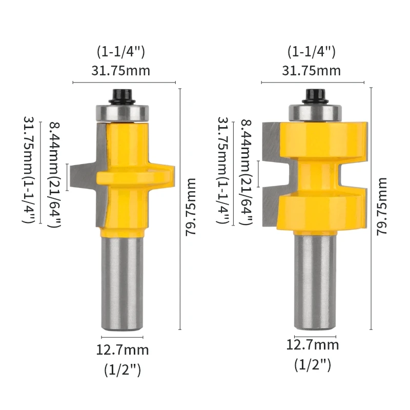 Nxwind Tong & Groef Bits Assembleert Bit Router Bit Carbide Cutter Houtbewerking Frees Voor Hout Bit Gezicht Mill