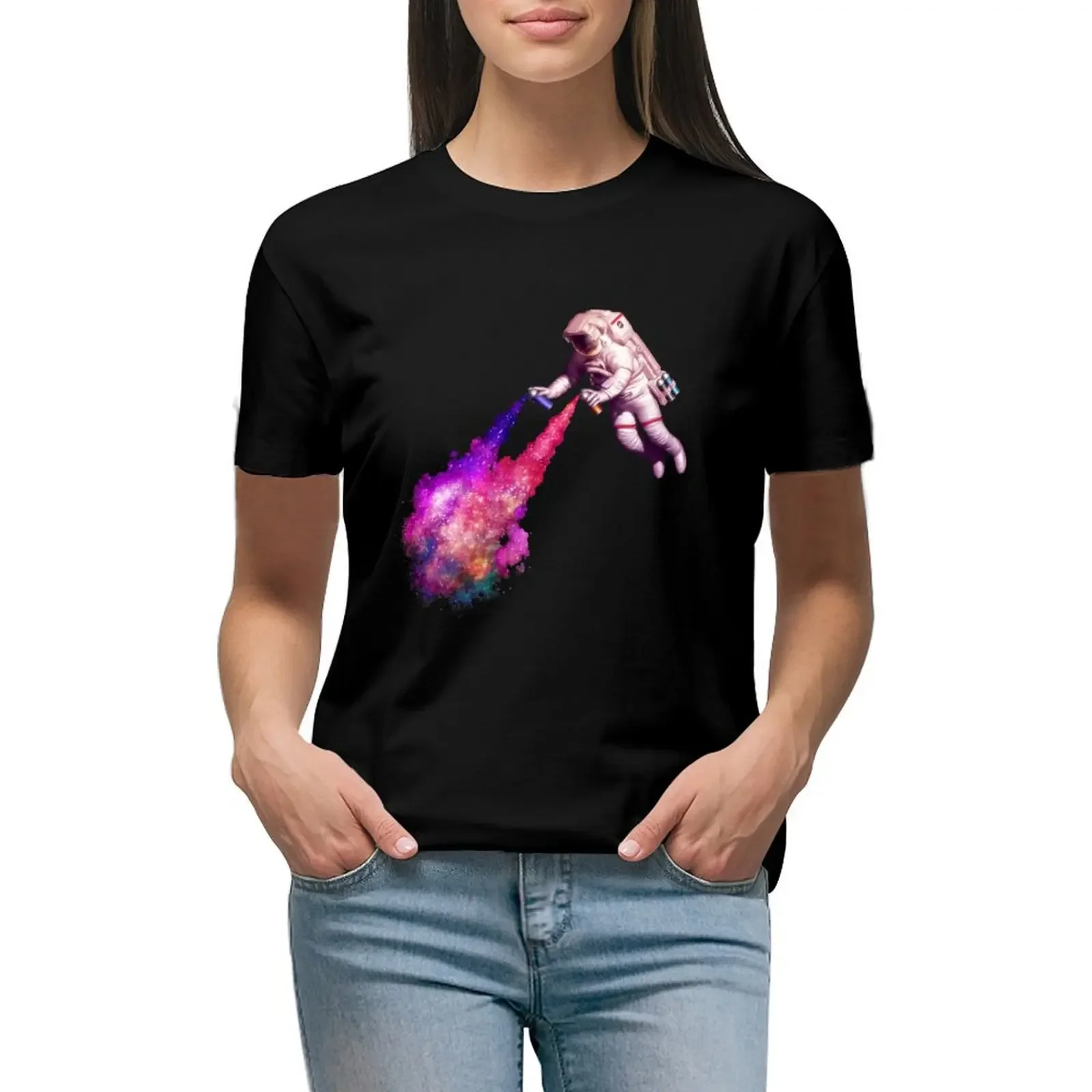 

Shooting Stars - the astronaut artist T-Shirt plain summer clothes summer top cute tops oversized workout shirts for Women