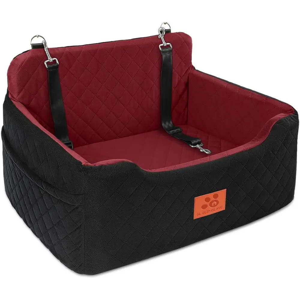 Dog Car Seat for Medium/Large Dogs, Dog Booster Seat for Pet Under 50lbs or 2 Small Dogs, Detachable and Washable Pet Car Bed, M