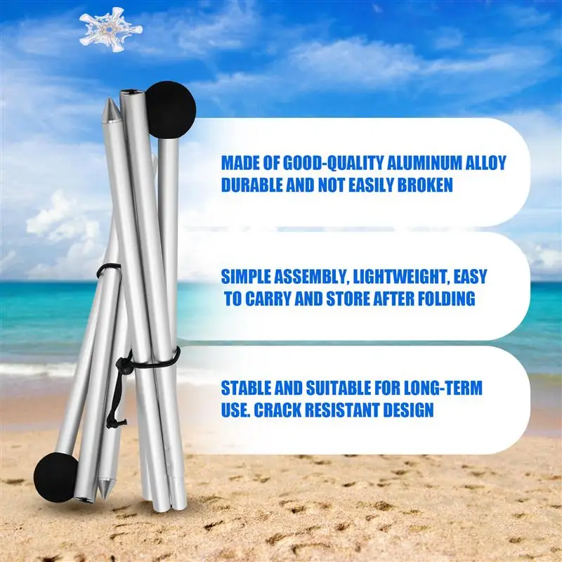 

Beach Tent Poles Replacement 2 Packs Foldable Portable Aluminum Alloy Repairing Fixing Accessories For Camping Parties