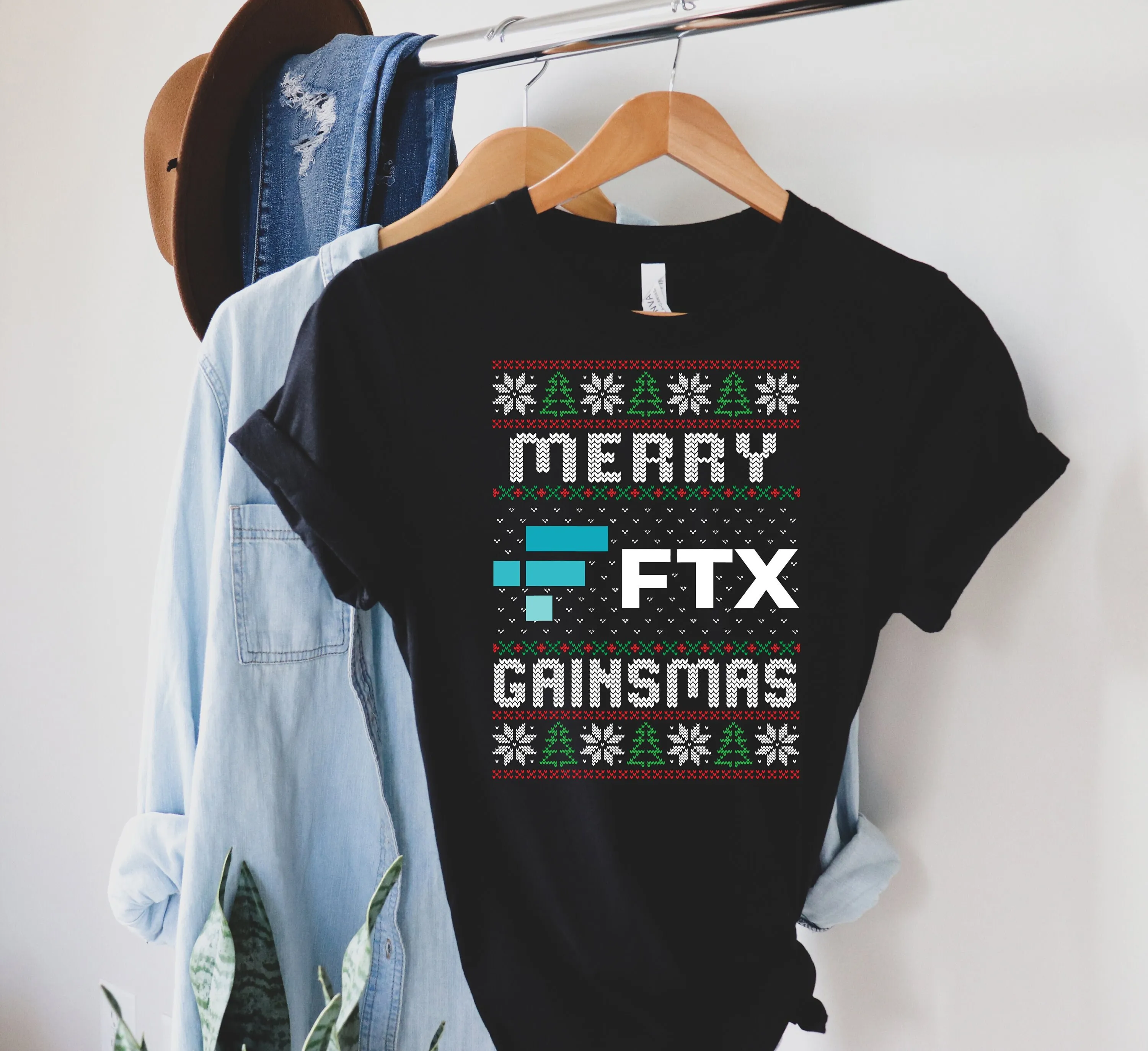 Merry Gainsmas Ftx Ugly Christmas Sweater Funny Risk Management T Shirt