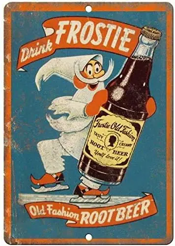 Frostie Old Fashion Root Beer Ad Old Style Beer Vintage Looking Bar Pub Coffee House Metal Tin Sign 8X12 Inches