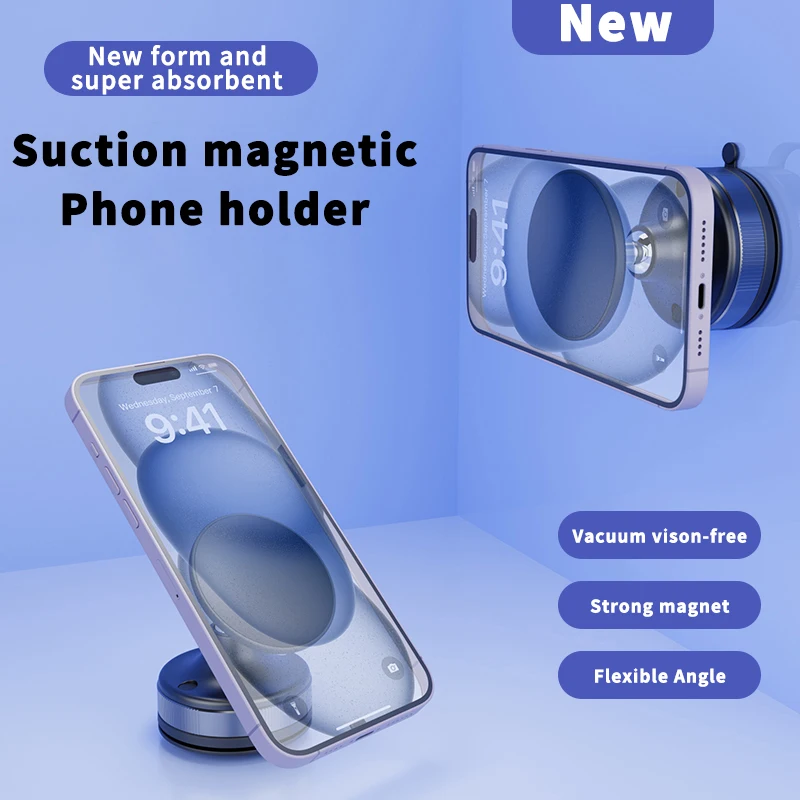 

For Magsafe Magnetic Vacuum Car Phone Holder 360° Rotatable Vacum Magnetic Suction Cup For Universal IPhone Stand Car/Gym/Mirror