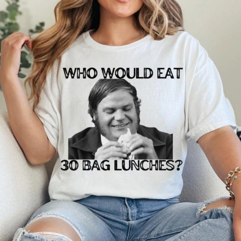 من سيفعل أكل حقيبة غداء 30؟ كريس فارلي التي شيرت قمصان مضحكة للرجال بيلي ماديسون فيلم إقتباس قميص الشارع قمم الموضة