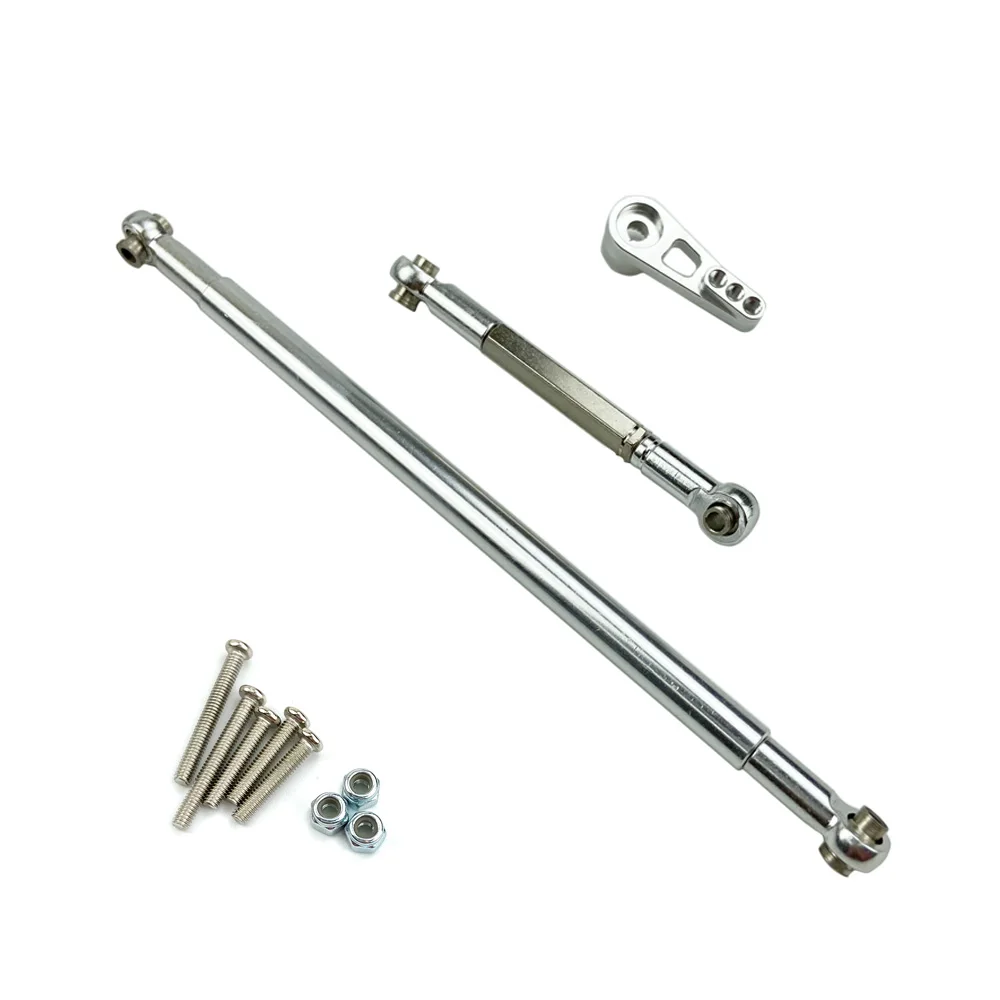 for MN86S MN86 MN86KS MN86K MN G500 Upgrade Parts Metal Steering Pull Rod Servo Link Rod 1/12 RC Car Accessories,Silver