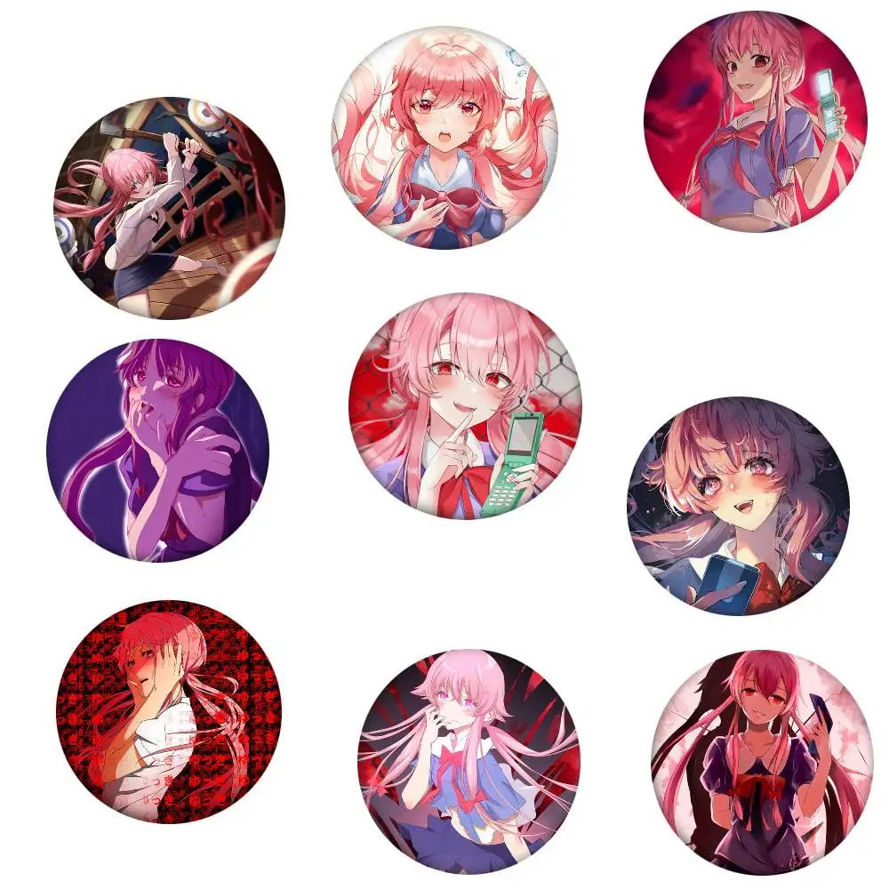 Gasai Yuno Anime Future Diary Round Badges Can Be Used To Decorate Clothes And Backpack Pins