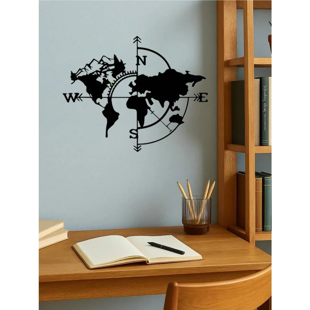 CIFBUY Metal Wall Art Vintage Nautical Compass Iron Star Weatherproof Rustproof Maritime Decor Gift For Home