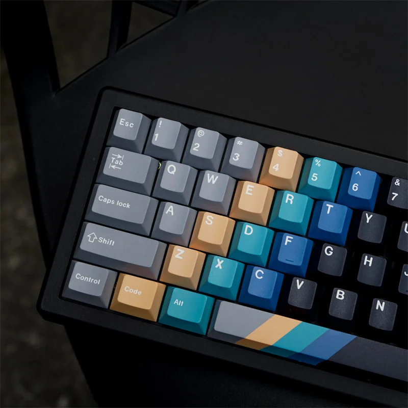 คีย์บอร์ด PBT ไล่ระดับสีแบบกำหนดเองได้129คีย์2.25U 2.75U 7U Spacebar Alice 80 Pro