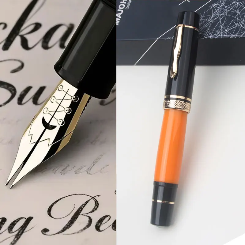 Majohn Large Capacity Piston Fountain Pen 0.4-2.0mm Wide Variable Flex Nib for Gothic Round Script Art Hand Writing