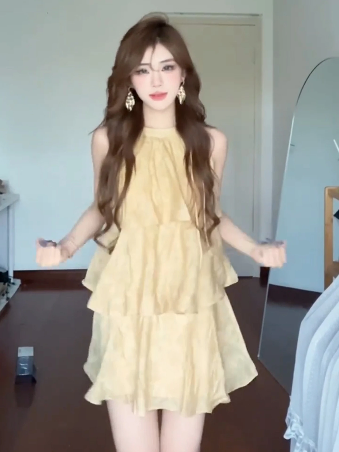 Summer Beach Vaion Blumendruck Svel ter Dr Damen Neues 2025, A-Linie-Kleid mit hoher Taille und Rock für Damen