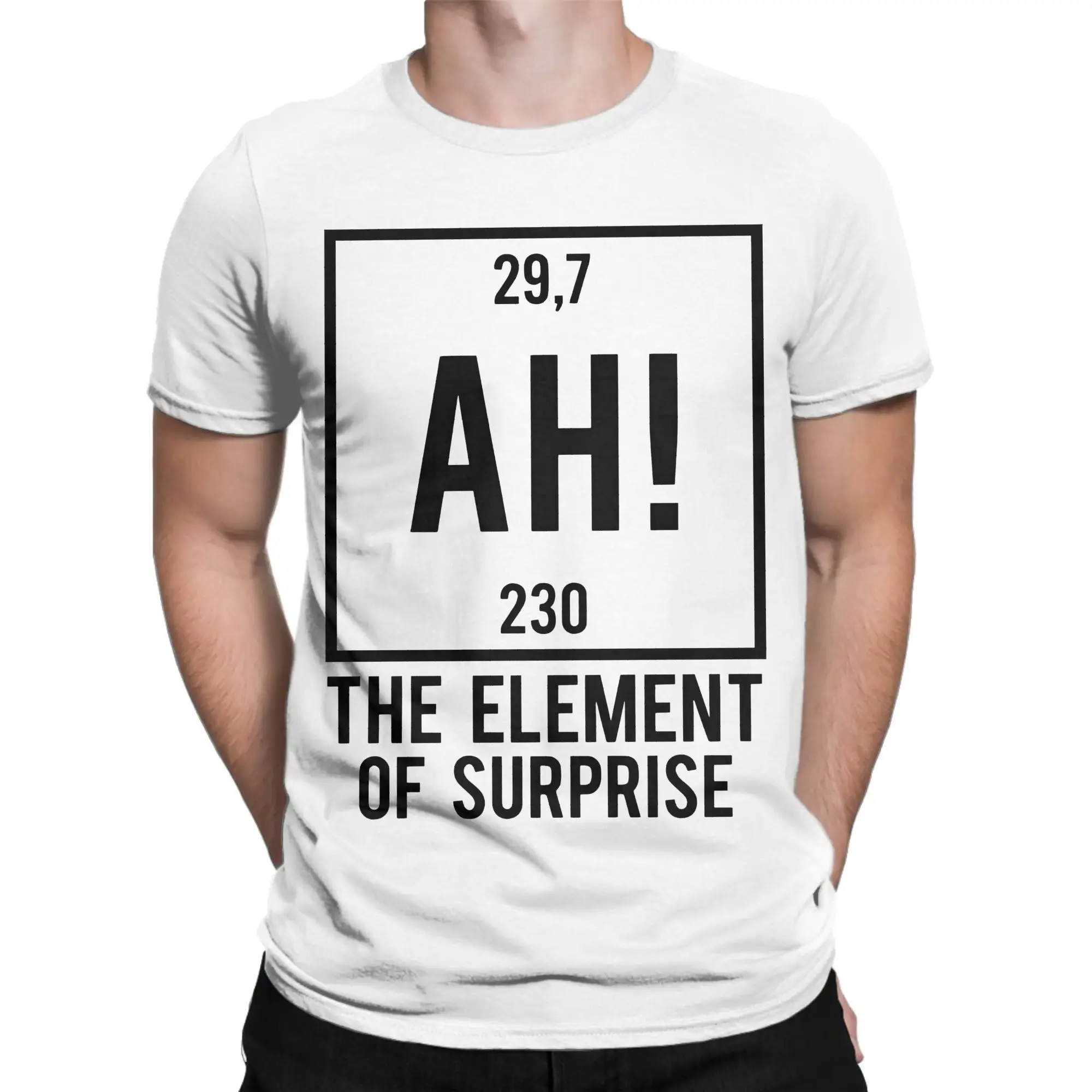 AH! Element of Surprise Ryland Grace Red T Shirt Chemistry Joke  100% Cotton Tops Casual Short Sleeve O Neck Tee Shirt
