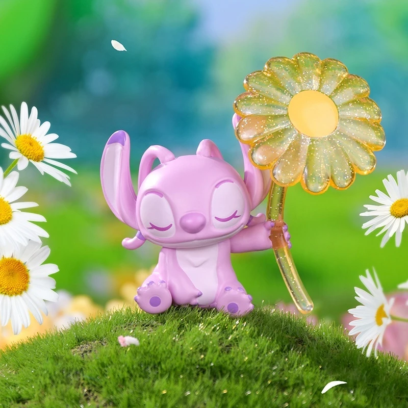 Nova disney stitch aventura série saco cego bonito mini dos desenhos animados modelo de mesa requintado pequeno grão brinquedo surpresa caixa mistério presente