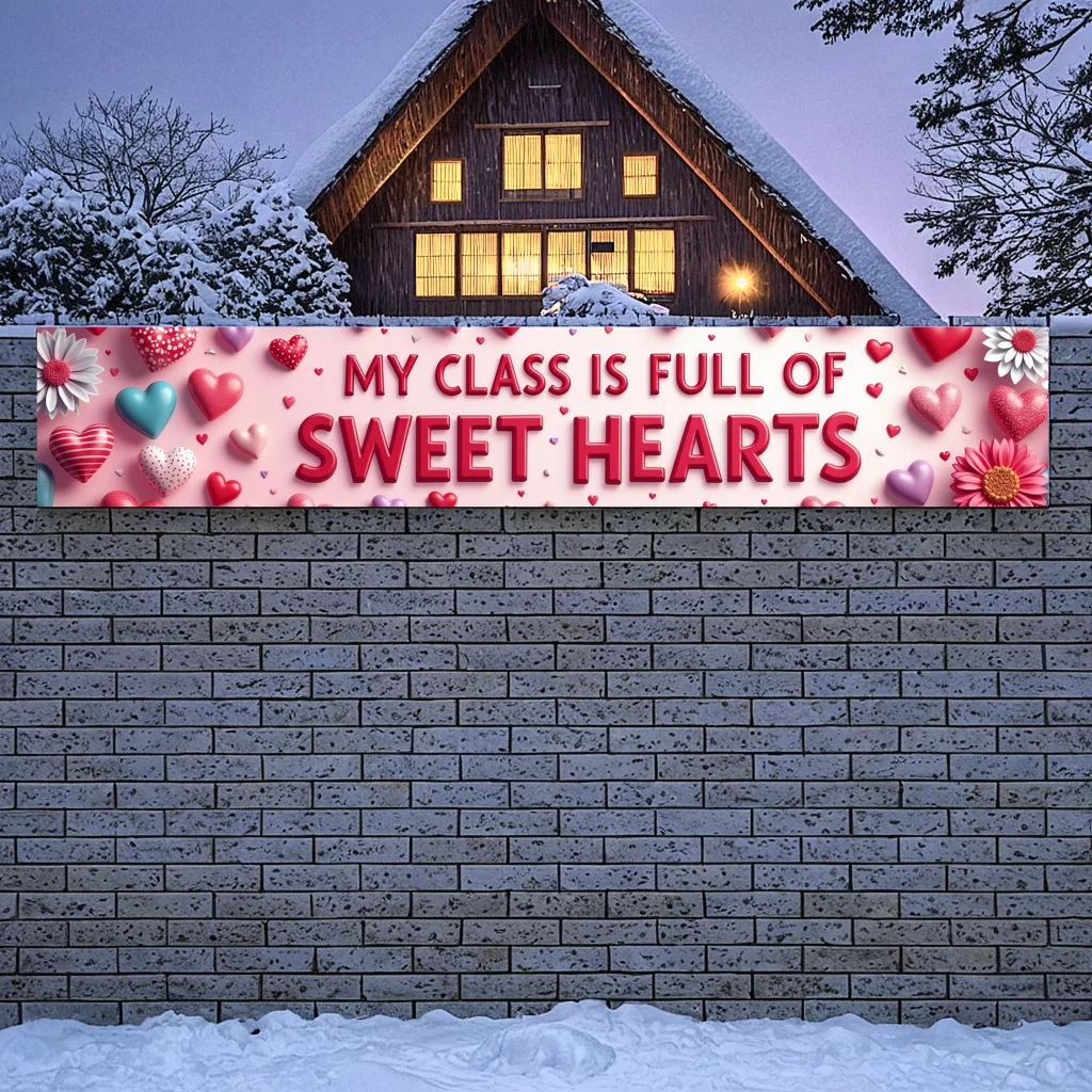 Classroom Sweet Hearts Backdrop Banner Floral Hearts Decoration Celebrations Display Valentines Party Teacher School Decoration