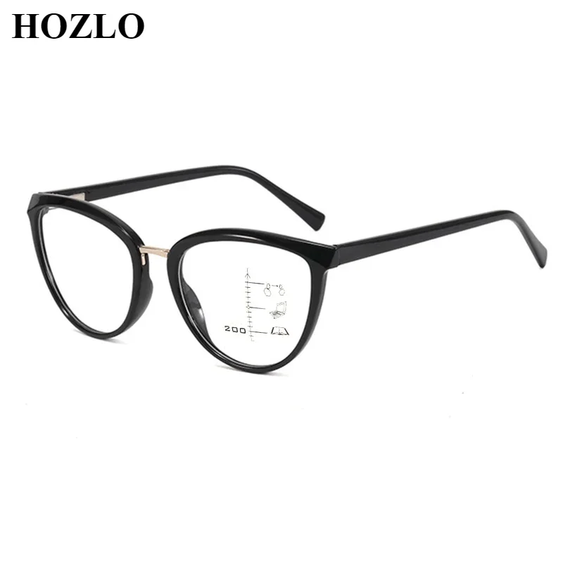 

Fashion Women Cat Eyes Anti Blue Ray Progressive Reading Glasses Female Retro Insert Core Legs Farsighted Hyperopia Spectacles