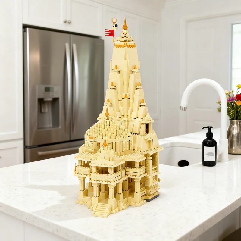 

7069pcs MOC Somnath Temple India Architecture Model Building Blocks Creative Display Gift Collectible Decor Kids Premium Adult