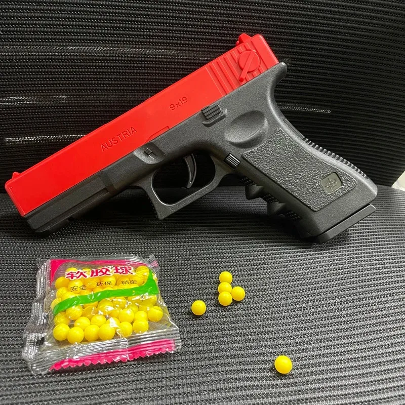 レーザー付き下部マガジンG17、手動装填おもちゃ銃、フォームソフト弾銃、CS屋外シューティングゲーム、子供と大人のための誕生日プレゼント