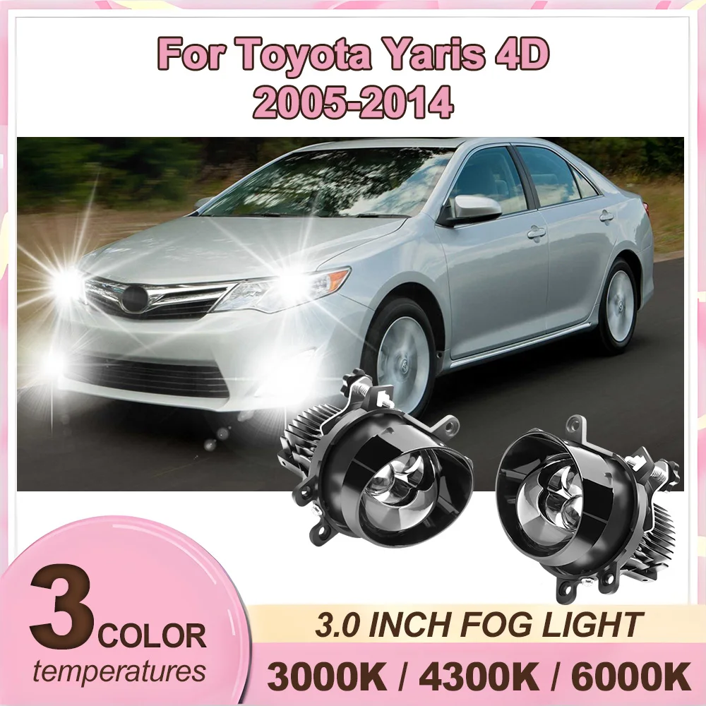

2pcs 3.0 Inch Led Projector Lens Foglights 90W 20000LM Fog lamp High Beam For Toyota Yaris 4D 2005-2014 2006 2007 2008 2009 2010