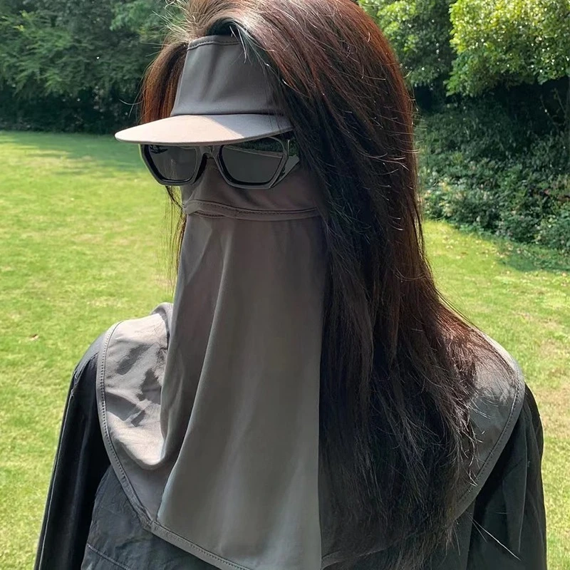 

Солнцезащитная маска покрывает все лицо и защищает от ультрафиолетовых лучей. Женская летняя тонкая модель с козырьком Face Gini