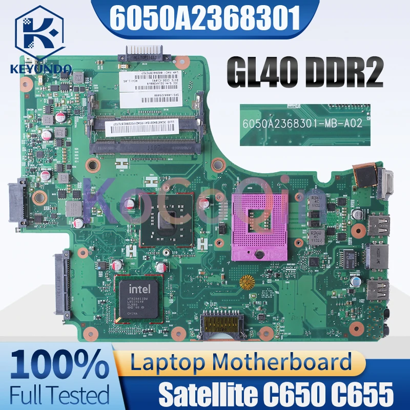 Imagem -02 - Placa-mãe Portátil para Satélite Toshiba 6050a2368301 C650 C655 Notebook Mainboard V000225080 Gl40 Ddr2 Completo Testado